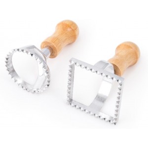 Fox Run 57670 Ravioli Cutter Stamps, Round & Square, Set of 2 , 2.75 x 4.75 x 5.75 inches