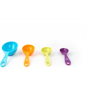 Fox Run Measuring Cup Set, 1/8 cup to 1 Cup, Multicolored 4 Cup Measuring Set