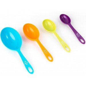 Fox Run Measuring Cup Set, 1/8 cup to 1 Cup, Multicolored 4 Cup Measuring Set
