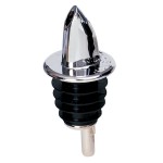 370-00 Chrome Plastic Pourer, Free-Pourer Style, Strong Molded Plastic with Soft Poly-Kork Fit, Durable Bar Liquor Bottle Pour Spout, Chrome Finish, Dozen Pack