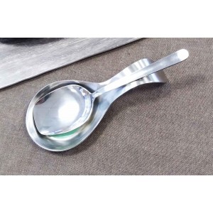 TableCraft Products HB1 Single Spoon Rest, Stainless Steel Brushed