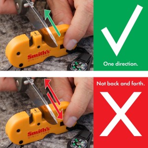Smith’s 50364 Pocket Pal X2 Sharpener & Outdoors Tool – Yellow – Coarse and Fine – LED Light – Fire Starter – Signal Whistle - Compass