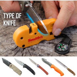 Smith’s 50364 Pocket Pal X2 Sharpener & Outdoors Tool – Yellow – Coarse and Fine – LED Light – Fire Starter – Signal Whistle - Compass
