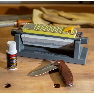 Smith's 50448 6” Diamond Tri-Hone Stone Sharpening System - Grey - Fine, Natural, & Coarse Stones - 3-Way Honing - Nonslip Rubber Feet - Restore Tools, Hunting, Kitchen, Fishing & Pocket Knives