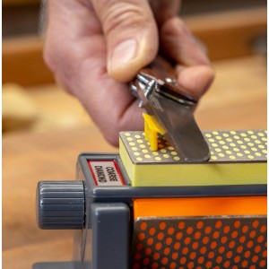 Smith's 50448 6” Diamond Tri-Hone Stone Sharpening System - Grey - Fine, Natural, & Coarse Stones - 3-Way Honing - Nonslip Rubber Feet - Restore Tools, Hunting, Kitchen, Fishing & Pocket Knives