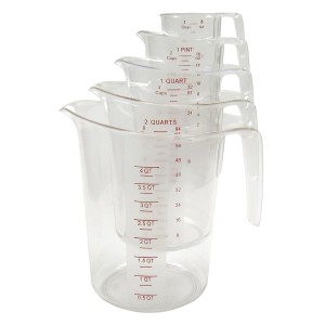 Winco 5-Piece Measuring Cup Set, Polycarbonate, Clear