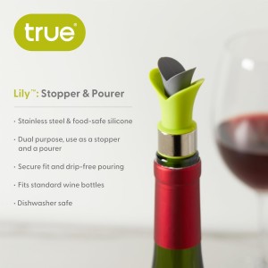 Assorted Lily Wine Pourer and Stoppers by True