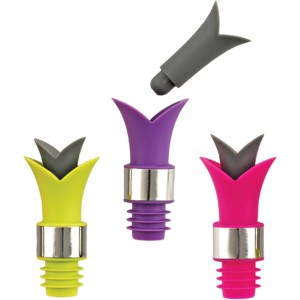 Assorted Lily Wine Pourer and Stoppers b...