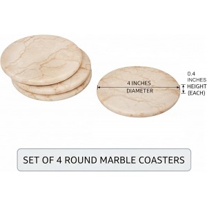 Creative Home Set of 4 Genuine Marble Drink Coasters – 4