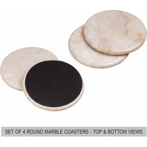 Creative Home Set of 4 Genuine Marble Drink Coasters – 4