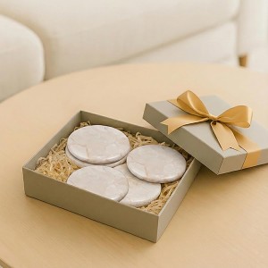Creative Home Set of 4 Genuine Marble Drink Coasters – 4