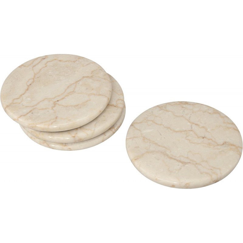 Creative Home Set of 4 Genuine Marble Drink Coasters – 4
