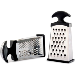 Norpro Mini Grip-EZ Slim Grater with 3 Surfaces, Silver