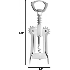 Deluxe Wing Corkscrew Chrome/White Carded #80-102-C