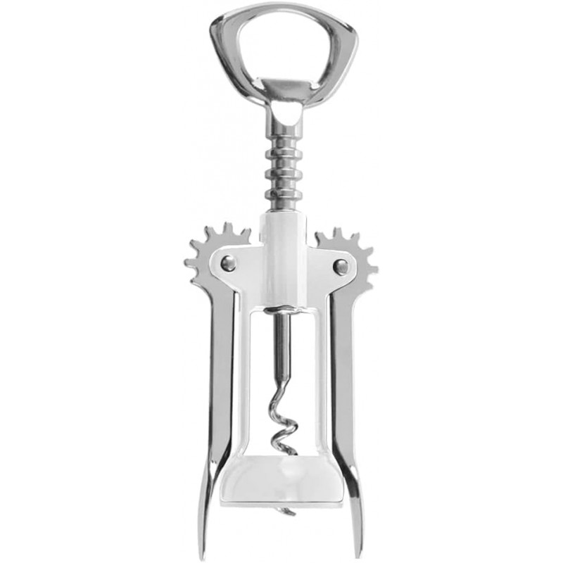 Deluxe Wing Corkscrew Chrome/White Carded #80-102-C