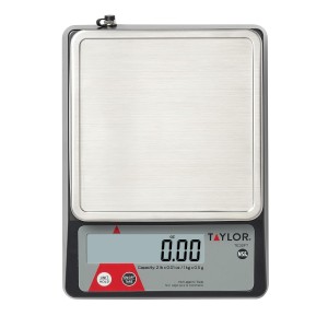 Taylor Compact Digital Portion Control Scale, Food Scale for Precise Weight Measuring and Portion Control, Tare and Hold Function, NSF, 32OZ, Stainless Steel Platform