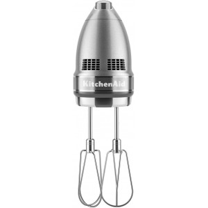 KitchenAid 9-Speed Digital Hand Mixer with Turbo Beater II Accessories and Pro Whisk - Contour Silver