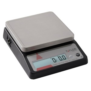 Taylor TE10FT 11-Pound Commercial Digital Portion Control Scale, 11 lb (5 kg) in 0.1 oz (1 g) Food and Cooking Scale, Tare and Hold Function, NSF, Stainless Steel Platform