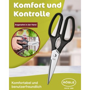 Rosle Scissors, for the Kitchen, for Cooking, Stainless Steel Blade, 22 cm, 96290