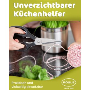 Rosle Scissors, for the Kitchen, for Cooking, Stainless Steel Blade, 22 cm, 96290