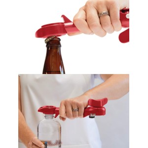 Kuhn Rikon Auto Safety Master Opener for Cans, Bottles and Jars, 9 x 2.75 inches, Black