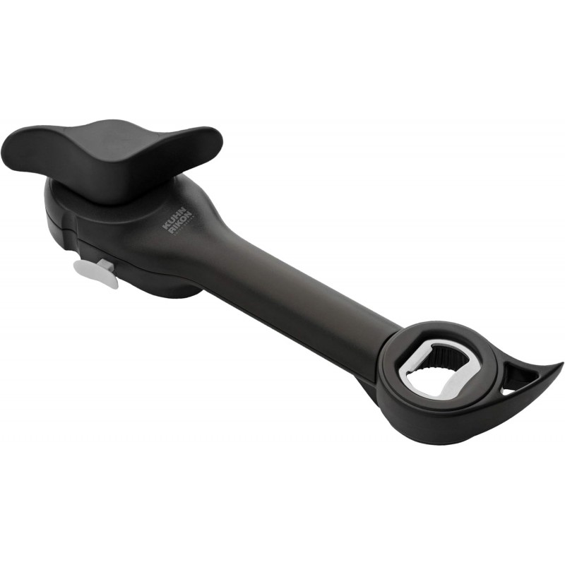 Kuhn Rikon Auto Safety Master Opener for Cans, Bottles and Jars, 9 x 2.75 inches, Black