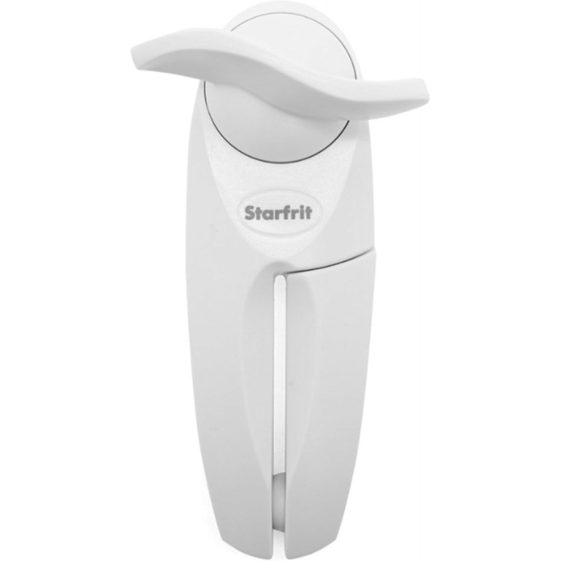 Starfrit Little Beaver Can Opener - Safe - Holds and Leaves No Sharp Edges on Lid - Comfort Grip - 3 year warranty - White