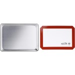 New Star Foodservice Commercial 18-Gauge Aluminum Sheet Pan & Silicone Baking Mat Set, 9 x 13 inch (Quarter Size)