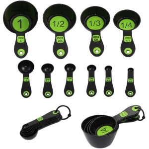 Set of 10 Piece Measuring Spoons and Measuring Cups (White & Blue)