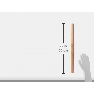 J.K. Adams Maple French Rolling Pin, Brown