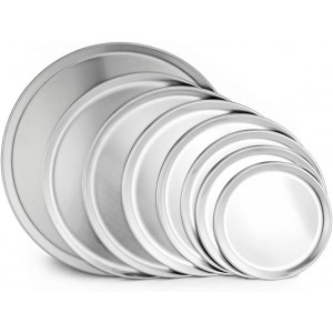 New Star Foodservice 51049 Restaurant-Grade Aluminum Pizza Pan, Baking Tray, Coupe Style, 16-Inch, Pack of 6
