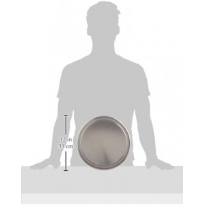 New Star Foodservice Restaurant-Grade Aluminum Pizza Pan/Tray, Wide Rim, 12 Inch, Pack of 6