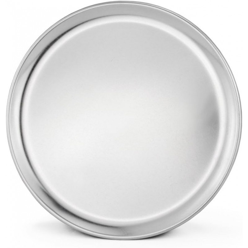 New Star Foodservice Restaurant-Grade Aluminum Pizza Pan/Tray, Wide Rim, 12 Inch, Pack of 6