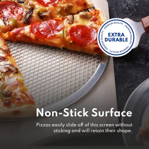 New Star Foodservice Restaurant-Grade Seamless Aluminum Pizza Baking Screen, 18 Inch