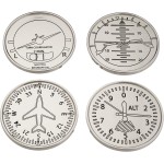 GODINGER SILVER ART Airplane Coasters, Set of 4