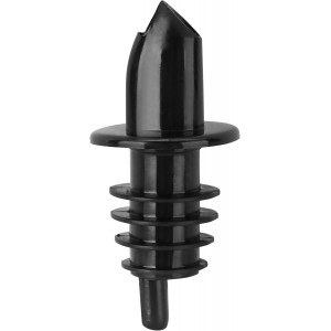 New Star Foodservice 48476 Plastic Liquor Free Flow Pourer Stopper, Black, Set of 6