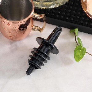 New Star Foodservice 48476 Plastic Liquor Free Flow Pourer Stopper, Black, Set of 6