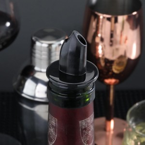 New Star Foodservice 48476 Plastic Liquor Free Flow Pourer Stopper, Black, Set of 6