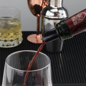 New Star Foodservice 48476 Plastic Liquor Free Flow Pourer Stopper, Black, Set of 6