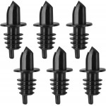 New Star Foodservice 48476 Plastic Liquor Free Flow Pourer Stopper, Black, Set of 6