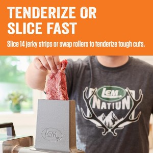 LEM Products BigBite 2-in-1 Jerky Slicer and Tenderizer, Aluminum and Stainless Steel