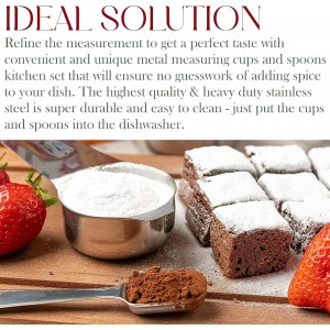 Bellemain One-Piece Stainless Steel Measuring Cups Set of 6 – Nesting Metal Measuring Cups for Kitchen – Dry & Liquid Measurements (ML & OZ), Rust-Resistant, Dishwasher Safe, Ergonomic Design