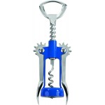 True Soar Winged Corkscrew Wine Opener, Multi-Purpose Bottle Opener for Beer and Soda, Stainless Steel with Chrome Finish, Easy to Remove Cork for Bartenders, Home Bar, Kitchen, Set of 1, Blue