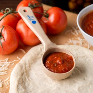 Carlisle FoodService Products Measure Miser Plastic Measuring Spoon with Short Handle, 3 Ounces, Beige