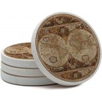Thirstystone Old World Passages Natural Sandstone Coaster 4 Pack Eco-Friendly, Absorbent, Easily Wipes Clean