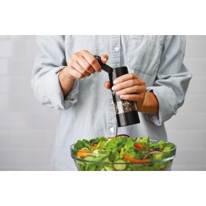 Kuhn Rikon Adjustable Ratchet Grinder with Ceramic Mechanism for Salt, Pepper and Spices, 8.5 x 2.25 inches, Black