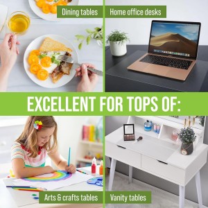 CraftyCrocodile Clear Plastic Placemats Set of 4 - Vinyl Table Protector for Dining, Kitchen, Office, Painting Table, Shelves - Heat Resistant, Crystal Clear, Wipeable Place Mats - 17.5x12