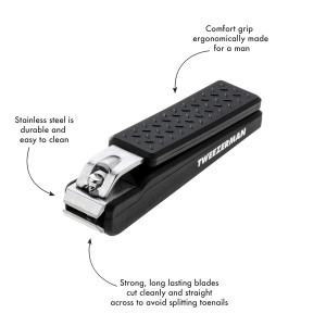 Tweezerman Men's Precision Grip Toenail Clipper, Black