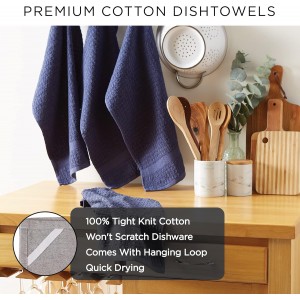 DII Basic Terry Collection Waffle Dishtowel Set, 15x26, Solid Wine, 4 Piece