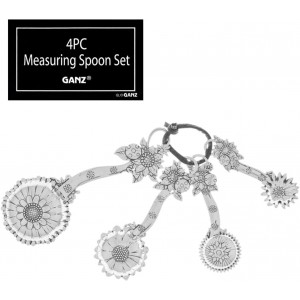 Ganz 4-Piece Measuring Spoon Set with Color, Ladybugs Silver